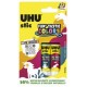 Uhu bâton de colle stic fun'tastic colors, 3x 21 g, blister