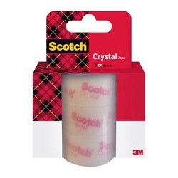 Scotch ruban adhésif crystal clear 600, 19 mm x 66 m, carton