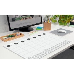 Sigel sous-main bloc papier / calendrier mural, noir-blanc