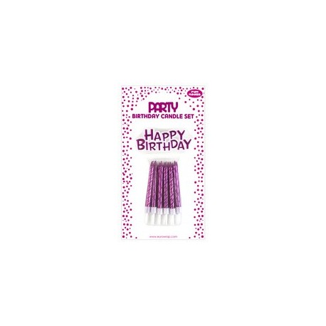 Clairefontaine bougie d'anniversaire happy birthday, rose