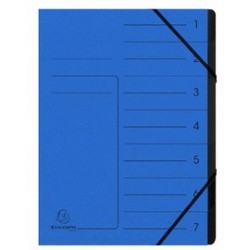 Exacompta trieur, a4, carton, 7 compartiments, rouge