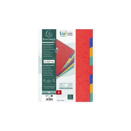 Exacompta intercalaire en carton, a4+, 10 pièces