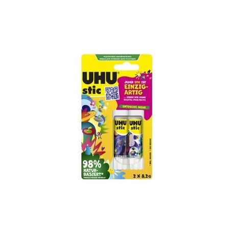 Uhu bâton de colle stic unique, sans solvant, 2x 21 g