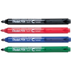 Pentel marqueur permanent nxs15, rétractable, noir