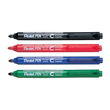 Pentel marqueur permanent nxs15, rétractable, noir
