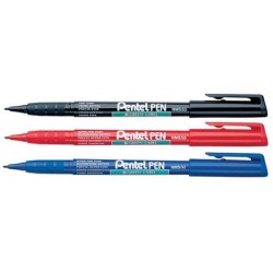 Pentel marqueur permanent green-label nms50, noir