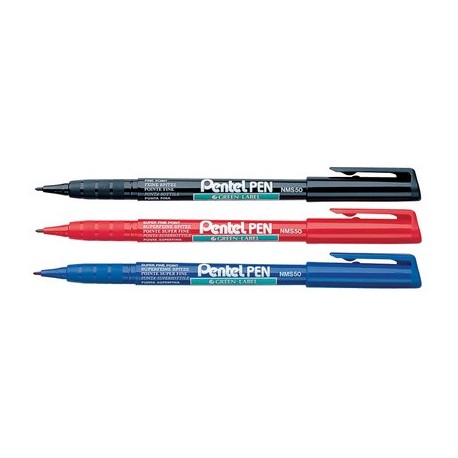 Pentel marqueur permanent green-label nms50, noir