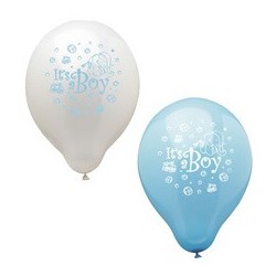 Papstar luftballons "it's a boy", blau/weiß sortiert