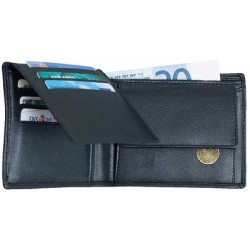 Alassio porte-monnaie classique, cuir, noir