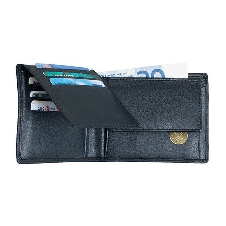 Alassio porte-monnaie classique, cuir, noir