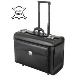 Alassio valise pour pilotes "silvana", cuir, noir, trolley
