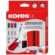 Kores whiteboard-marker set, 4 marker + tafellöscher