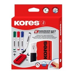 Kores whiteboard-marker set, 4 marker + tafellöscher