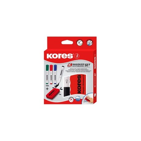 Kores whiteboard-marker set, 4 marker + tafellöscher
