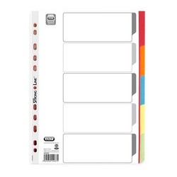 Elba intercalaires en carton, uni, format a4, couleur, 5