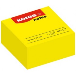 Kores haftnotizen würfel "notes", 75 x 75 mm, blanko, gelb