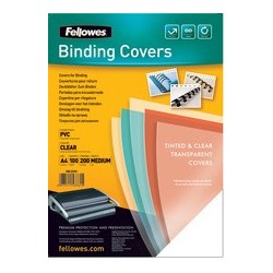 Fellowes couverture, format a4, pvc, transparent, 0,18 mm