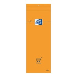 Oxford bloc-notes, 74 x 210 mm, quadrillé,80 feuilles,orange