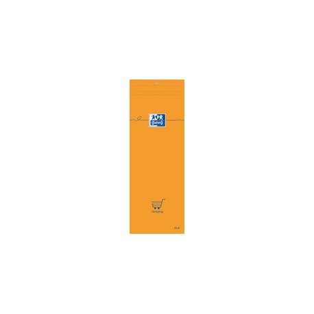Oxford bloc-notes, 74 x 210 mm, quadrillé,80 feuilles,orange