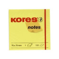 Kores notes repositionnables "jaune", 50 x 75 mm, uni, jaune