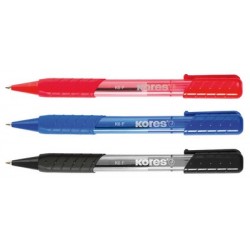 Kores stylo à bille rétractable jetable k-pen k6, noir, f
