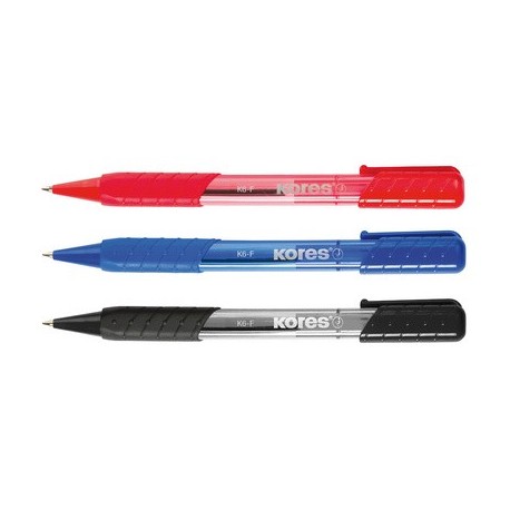 Kores stylo à bille rétractable jetable k-pen k6, noir, f