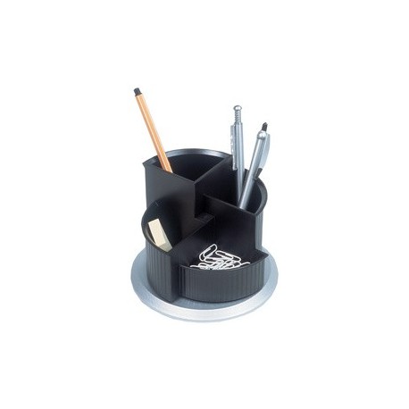 Helit pot multifonction silver, 4 compartiments, pivotant,