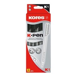 Kores stylo bille jetable k-pen k1, bleu,largeur de tracé: m