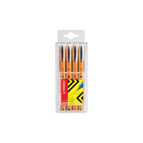 Stabilo stylo roller worker fine, étui de 4