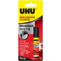 Uhu colle instantanée blitzschnell pipette, 10g