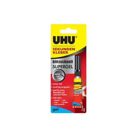 Uhu colle instantanée blitzschnelle supergel, 10 g