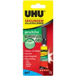 Uhu colle instantanée superflex gel, tube de 3 g