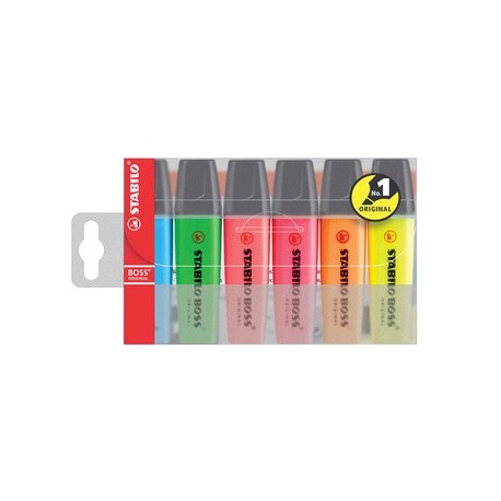 Stabilo surligneur "boss original", étui en pet de 4
