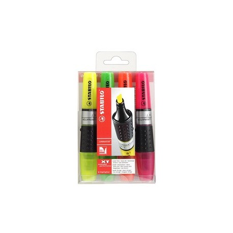 Stabilo surligneur luminator, étui en pet de 4