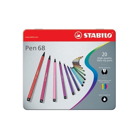 Stabilo feutre pen 68, étui métallique de 30