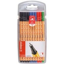 Stabilo feutre à pointe fine point 88, étui plastique de 20
