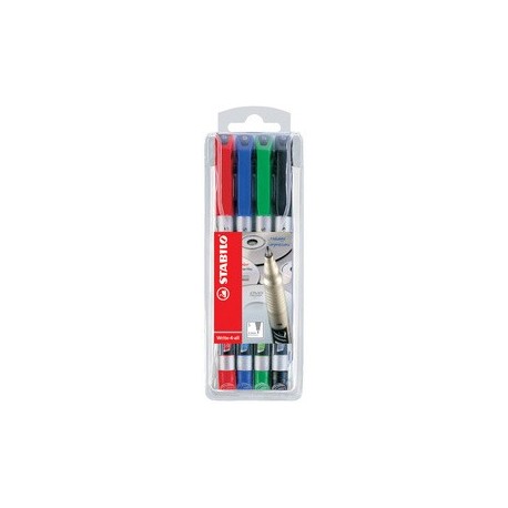 Stabilo marqueur permanent write-4-all, s, étui en plastique
