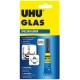 Uhu colle spéciale glas, 3 g dans un tube, transparente
