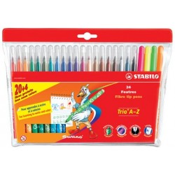 Stabilo feutre trio a-z, étui en carton de 24