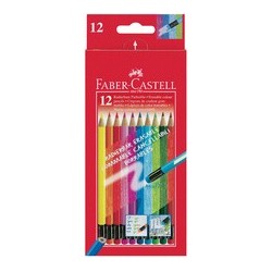 Faber-castell crayons couleur effacables, étui carton de 12,