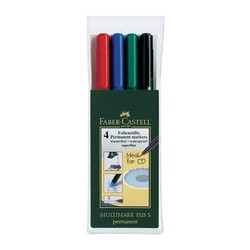 Faber-castell marqueur permanent multimark s, étui de 4