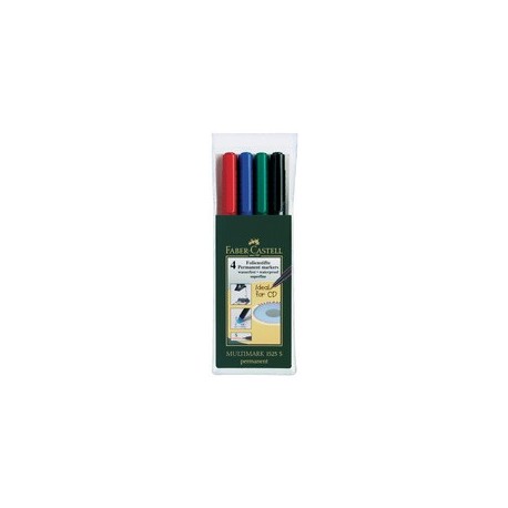 Faber-castell marqueur permanent multimark f, étui de 8