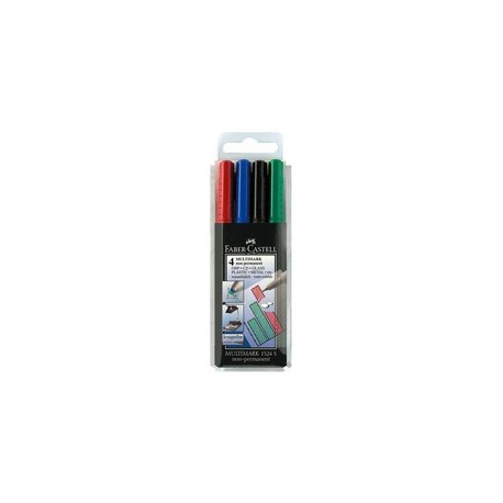 Faber-castell marqueur nonpermanent multimark m, étui de 4