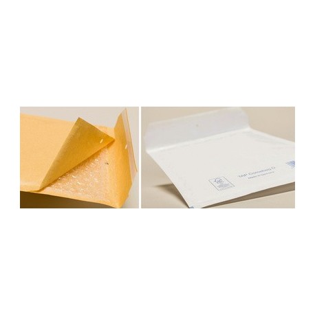 Pochette d'expédition matelassée d14, sans fenêtre, blanc