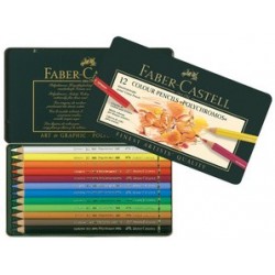 Faber-castell crayons de couleur polychromos, étui en métal