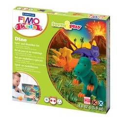 Fimo kids kit de modelage form & play "dino", level 2