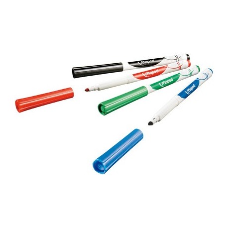 Maped feutre pour tableau blanc'peps, noir, présentoir de 12 (LOT DE 12)