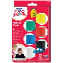 Fimo kids kit pâte à modeler colour pack "basic", set de 6