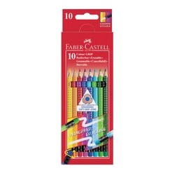Faber-castell crayons de couleur gommable avec grip, étui