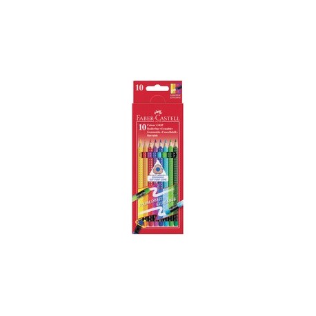 Faber-castell crayons de couleur gommable avec grip, étui